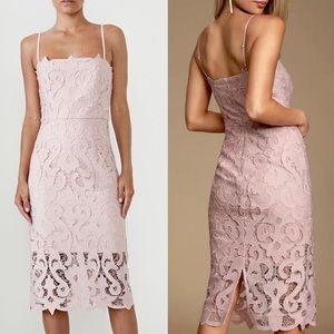 REVOLVE Bardot Pink Lace Midi Dress Sz. 6